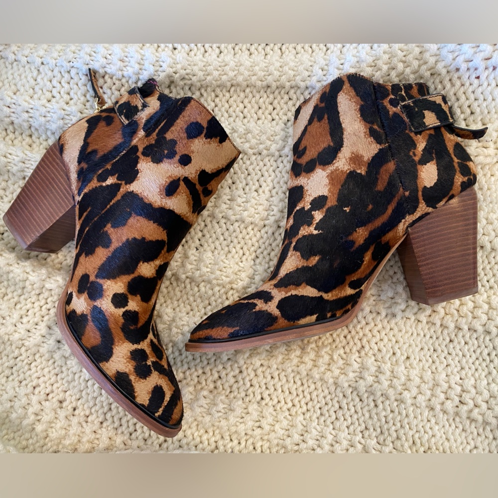 Beautiful Haircalf Leopard Print Booties